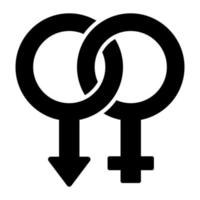 en symbol av manlig och kvinna ikon, kön vektor