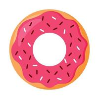 rosa munk med choco strössel i mat tecknad serie animerad vektor illustration