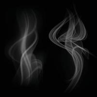 fließender Rauch auf schwarzem Hintergrund vektor