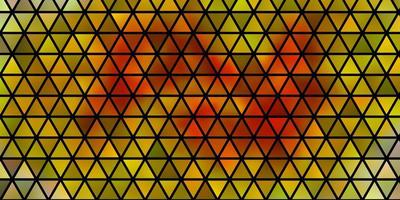 ljus orange vektormall med kristaller, trianglar. vektor
