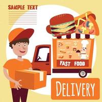 fast-food-lieferungsplakatillustration vektor