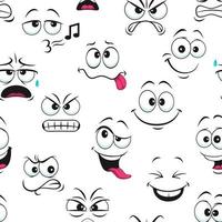 lustige emoji-gesichter der karikatur nahtloses muster vektor