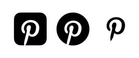 svart Pinterest logotyp vektor, Pinterest symbol, Pinterest ikon fri vektor