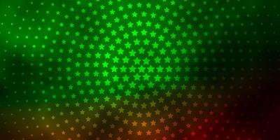 hellgrünes, rotes Vektorlayout mit hellen Sternen. vektor