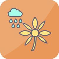 blomma med regn vektor ikon