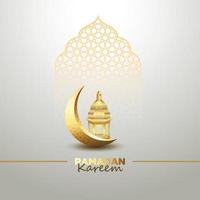 ramadan kareem feiert das kartendesign mit traditioneller laterne und halbmond vektor