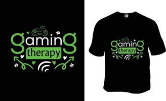 Gaming-Therapie, Svg, Gaming-T-Shirt-Design. druckfertig für Bekleidung, Poster und Illustrationen. modern, einfach, Schriftzug. vektor