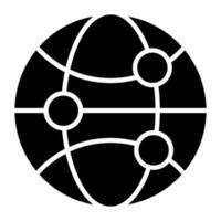 Vektorsymbol für globales Netzwerk isoliert auf weißem Hintergrund vektor