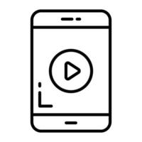 video spelare symbol inuti mobil telefon vektor ikon