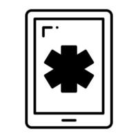 en ny design mobil sjukvård app ikon, vektor medicinsk hemsida på mobil