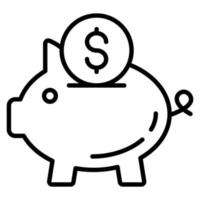 Sparschwein-Vektorsymbol, trendiges Design zum Sparen von Geld vektor