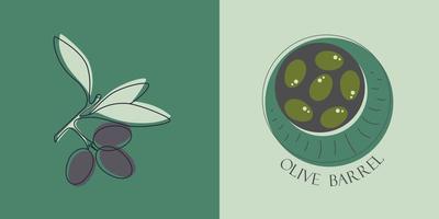 växt ett oliv träd. vektor illustration av frukt för kosmetika, medicin och matlagning