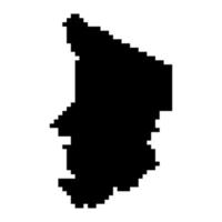 pixel Karta av Tchad. vektor illustration.
