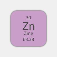 Zine-Symbol. chemisches Element des Periodensystems. Vektor-Illustration. vektor