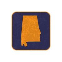 Alabama State Map Square mit Grunge-Textur. Vektor-Illustration. vektor