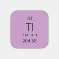 Thallium-Symbol. chemisches Element des Periodensystems. Vektor-Illustration. vektor