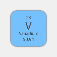 vanadin symbol. kemiskt element i det periodiska systemet. vektor illustration.