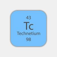 teknetium symbol. kemiskt element i det periodiska systemet. vektor illustration.