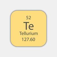 tellur symbol. kemiskt element i det periodiska systemet. vektor illustration.