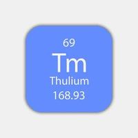 Thulium-Symbol. chemisches Element des Periodensystems. Vektor-Illustration. vektor