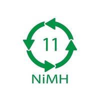 Batterie-Recycling-Symbol 11 nimh. Vektor-Illustration vektor