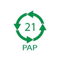 Papierrecyclingsymbol pap 21 anderes gemischtes Papier. Vektor-Illustration vektor