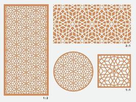 lasergeschnittene Platte. Vorlage zum Laserschneiden. Vektor-Illustration. vektor