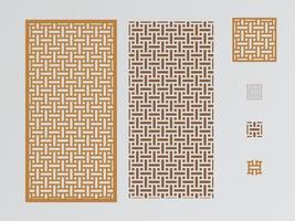 basketwave sömlös mönster uppsättning. vektor illustration för dekorativ panel laser skära