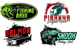 Fisch-Logo. Angeln-Logo. Bündel einzigartiger und frischer Angellogo-Bundle-Vorlagen. großartig als jedes Logo für Fischereiunternehmen und Produkte zu verwenden. vektor