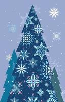 Schneeflocke mit einer Weihnachtsbaumschattenbild vektor