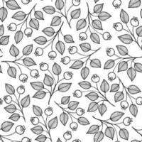Tinte Schwarz-Weiß-Monochrom-Muster mit Pflanzen vektor