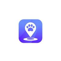 Haustier-Tracking-Vektorsymbol für Apps vektor