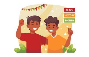 Zwei Personen feiern das Festival des Monats der schwarzen Geschichte vektor