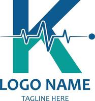 k Symbol Logo Design medizinische Klinik Vektorgrafiken vektor