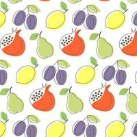 utsökt mönster med fyra typer av frukt vektor