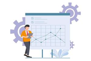 flache designillustration der geschäftspräsentation vektor