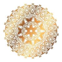 Goldenes Mandala auf weißem Hintergrund, Vintage-Luxus-Ikone vektor