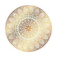 Goldenes rundes Mandala auf weißem Hintergrund, Vintage-Luxus-Mandala vektor