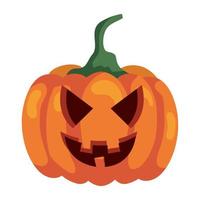Halloween-Kürbis-Symbol auf weißem Hintergrund vektor