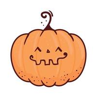 Halloween niedliche Kürbis-Symbol auf weißem Hintergrund vektor
