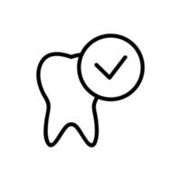 Symbolvektor für geheilten Zahn. isolierte kontursymbolillustration vektor