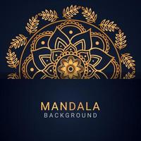 Luxus-Mandala golden mit schwarzem Hintergrund elegantes Design vektor
