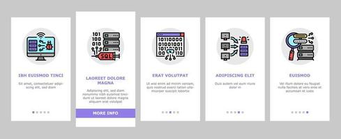 Internet-Business-Onboarding-Symbole für Internetkriminalität setzen Vektor