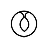 persika ikon vektor. isolerade kontur symbol illustration vektor