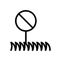 Gras-Verbot-Symbol-Vektor-Umriss-Illustration vektor