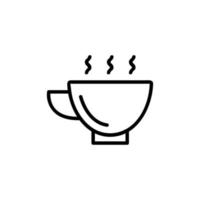 kopp och varm kaffe ikon vektor. isolerat kontur symbol illustration vektor