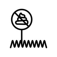 Verbot von Poop-Symbol-Vektor-Umriss-Illustration vektor