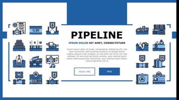 Pipeline-Bau Landung Header-Vektor vektor