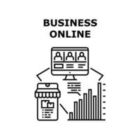 Business-Online-Vektorkonzept schwarze Illustration vektor