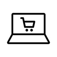 Symbolvektor für Online-Shopping. isolierte kontursymbolillustration vektor